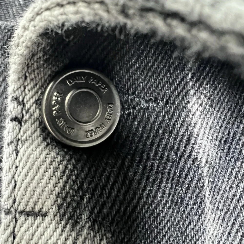 NEW! Daily Paper Huna Tie Dye Denim Skirt Shibori Black Grey Small Punk Grunge - Picture 6 of 13